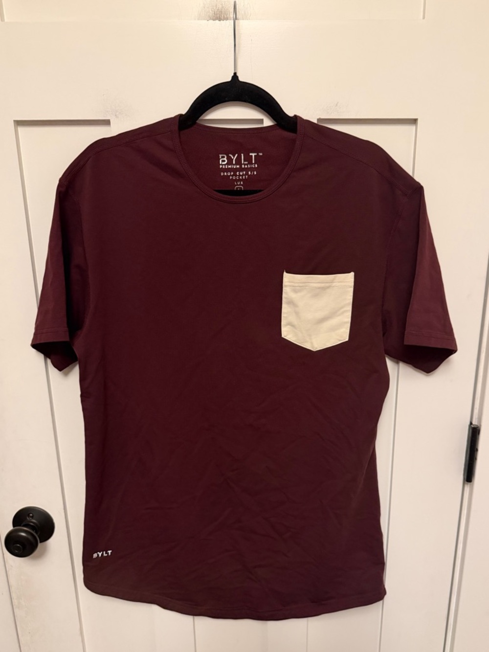 Bylt Premium Basics Drop Cut Pocket S/S Lux Shirt Mens S Red Athleisure